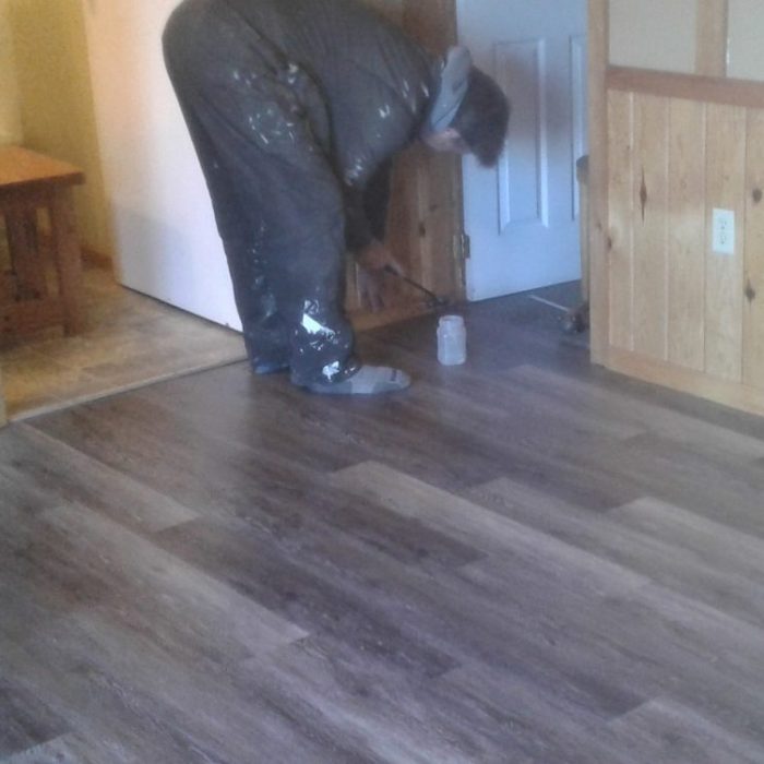 Sunset Cottage gets new flooring & new furniture new luxury vinyl flooring in Sunset Cottage