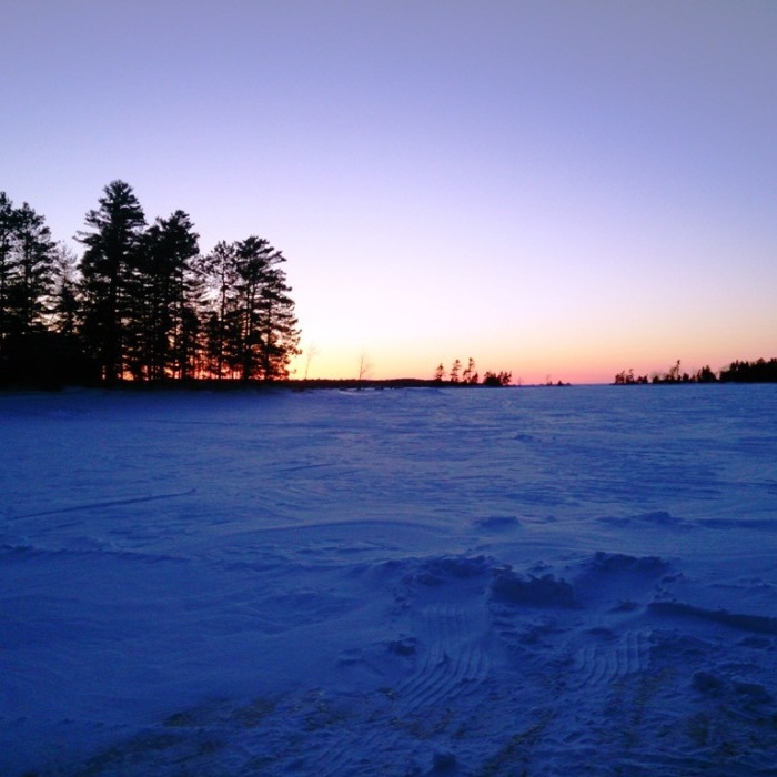 Coming to the end of our ice fishing season Sunset 1