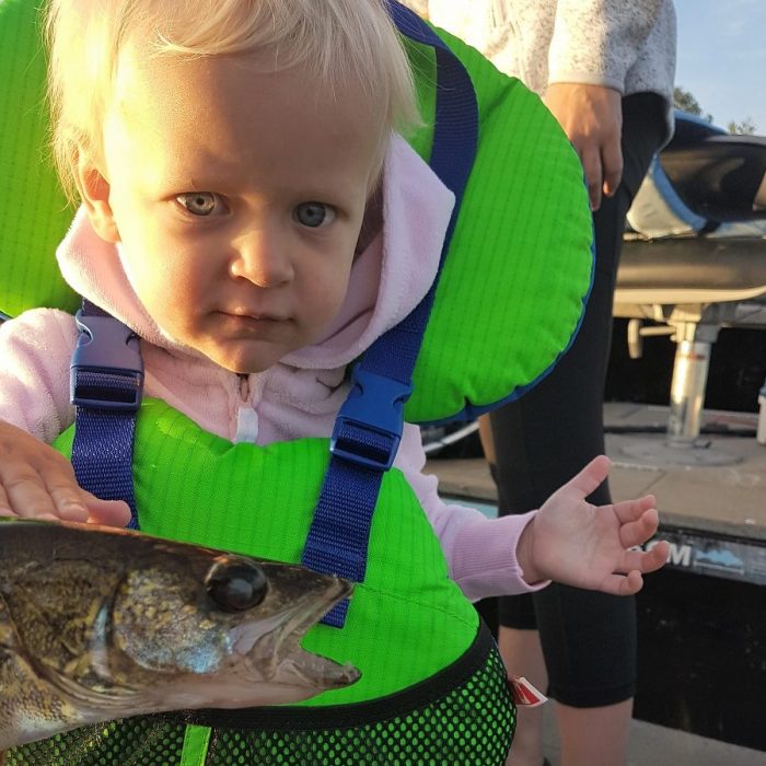 Never too young to start fishing:) Robert's grandchild